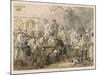 Group of Men Take Morning Coffee on a British Station-Captain G.f. Atkinson-Mounted Art Print