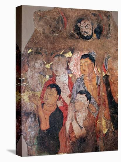 Group of Monks and Bodhisattvas, 9th-10th Century-null-Stretched Canvas