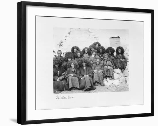 Group of Nuns at the Nunnery of Tatsang, 1903-04-John Claude White-Framed Giclee Print