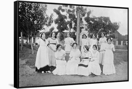 Group of Paraguayan Women, Carapegua, Paraguay, 1911-null-Framed Stretched Canvas