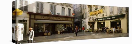 Group of People at a Town Square, Rue De La Republique, Avignon, Provence-Alpes-Cote D'Azur, France-null-Stretched Canvas