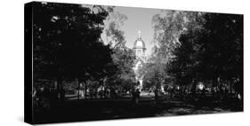 Group of people at a university campus, University of Notre Dame, South Bend, Indiana, USA-null-Stretched Canvas