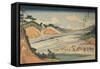 Group of People Crossing a River-null-Framed Stretched Canvas