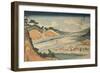 Group of People Crossing a River-null-Framed Giclee Print