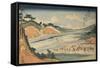 Group of People Crossing a River-null-Framed Stretched Canvas