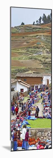 Group of People in a Market, Chinchero Market, Andes Mountains, Urubamba Valley, Cuzco, Peru-null-Mounted Photographic Print