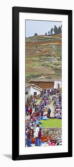 Group of People in a Market, Chinchero Market, Andes Mountains, Urubamba Valley, Cuzco, Peru-null-Framed Photographic Print