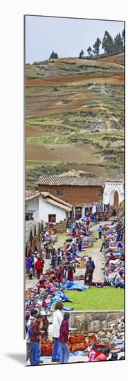 Group of People in a Market, Chinchero Market, Andes Mountains, Urubamba Valley, Cuzco, Peru-null-Mounted Photographic Print