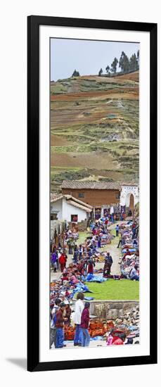 Group of People in a Market, Chinchero Market, Andes Mountains, Urubamba Valley, Cuzco, Peru-null-Framed Photographic Print