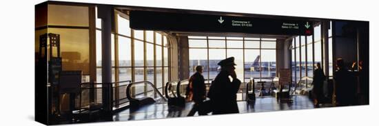 Group of People in an Airport Terminal, O'Hare Airport, Chicago, Illinois, USA-null-Stretched Canvas