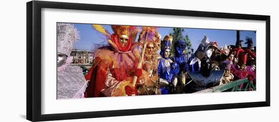 Group of People in Masks and Costume, Carnival, Venice, Veneto, Italy, Europe-Bruno Morandi-Framed Photographic Print