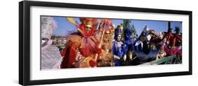 Group of People in Masks and Costume, Carnival, Venice, Veneto, Italy, Europe-Bruno Morandi-Framed Photographic Print