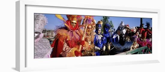 Group of People in Masks and Costume, Carnival, Venice, Veneto, Italy, Europe-Bruno Morandi-Framed Photographic Print