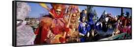 Group of People in Masks and Costume, Carnival, Venice, Veneto, Italy, Europe-Bruno Morandi-Framed Photographic Print