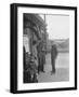 Group of people outside a Metropolitan Line railway station, London, 1930s-Bill Brunell-Framed Photographic Print