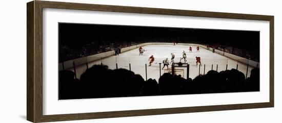 Group of People Playing Ice Hockey, Chicago, Illinois, USA-null-Framed Photographic Print