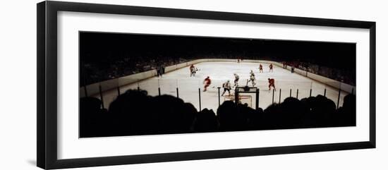 Group of People Playing Ice Hockey, Chicago, Illinois, USA-null-Framed Photographic Print