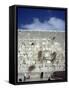 Group of People Praying in Front of a Wall, Western Wall, Jerusalem, Israel-null-Framed Stretched Canvas
