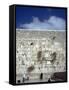 Group of People Praying in Front of a Wall, Western Wall, Jerusalem, Israel-null-Framed Stretched Canvas