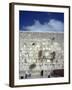 Group of People Praying in Front of a Wall, Western Wall, Jerusalem, Israel-null-Framed Photographic Print