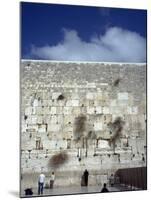 Group of People Praying in Front of a Wall, Western Wall, Jerusalem, Israel-null-Mounted Photographic Print