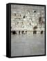 Group of People Praying in Front of a Wall, Western Wall, Old City, Jerusalem, Israel-null-Framed Stretched Canvas