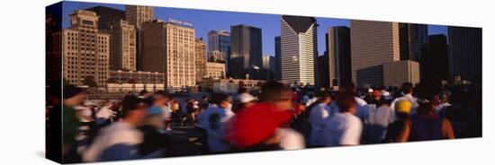 Group of People Running a Marathon, Chicago, Illinois, USA-null-Stretched Canvas