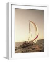 Group of People Sailing on a Sailboat-null-Framed Photographic Print