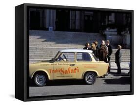 Group of People Talking Beside a Trabant Tour Car, Mitte, Berlin, Germany-Richard Nebesky-Framed Stretched Canvas