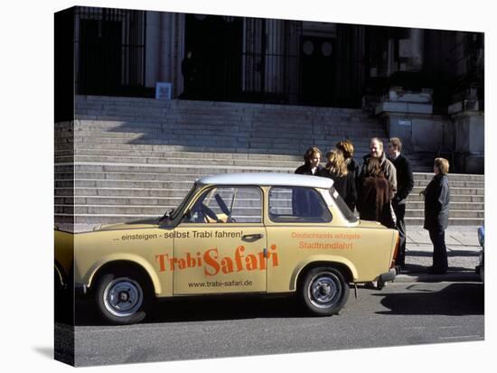 Group of People Talking Beside a Trabant Tour Car, Mitte, Berlin, Germany-Richard Nebesky-Stretched Canvas