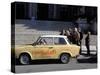 Group of People Talking Beside a Trabant Tour Car, Mitte, Berlin, Germany-Richard Nebesky-Stretched Canvas