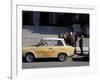 Group of People Talking Beside a Trabant Tour Car, Mitte, Berlin, Germany-Richard Nebesky-Framed Premium Photographic Print