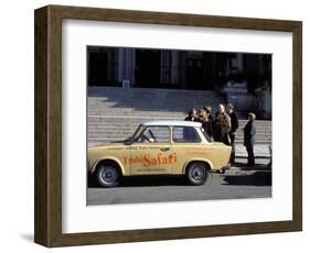 Group of People Talking Beside a Trabant Tour Car, Mitte, Berlin, Germany-Richard Nebesky-Framed Photographic Print