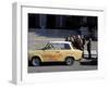 Group of People Talking Beside a Trabant Tour Car, Mitte, Berlin, Germany-Richard Nebesky-Framed Photographic Print