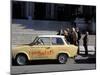 Group of People Talking Beside a Trabant Tour Car, Mitte, Berlin, Germany-Richard Nebesky-Mounted Photographic Print