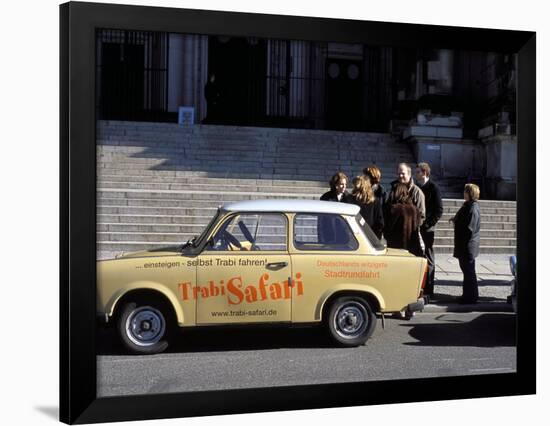 Group of People Talking Beside a Trabant Tour Car, Mitte, Berlin, Germany-Richard Nebesky-Framed Photographic Print