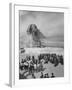 Group of People Visiting the Cheops Pyramids-null-Framed Photographic Print