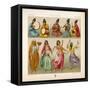 Group of Persian Musicians Play on a Variety of Instruments-Dambourget-Framed Stretched Canvas