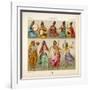 Group of Persian Musicians Play on a Variety of Instruments-Dambourget-Framed Art Print
