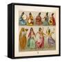 Group of Persian Musicians Play on a Variety of Instruments-Dambourget-Framed Stretched Canvas