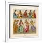 Group of Persian Musicians Play on a Variety of Instruments-Dambourget-Framed Art Print