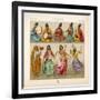 Group of Persian Musicians Play on a Variety of Instruments-Dambourget-Framed Art Print