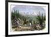 Group of Pioneer Horsemen Getting Their First Glimpse of the Sierra Nevada Range 1800-null-Framed Giclee Print