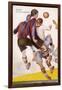 Group of Players Challenge for a Corner Ball in the Air-null-Framed Photographic Print