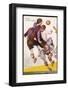 Group of Players Challenge for a Corner Ball in the Air-null-Framed Photographic Print
