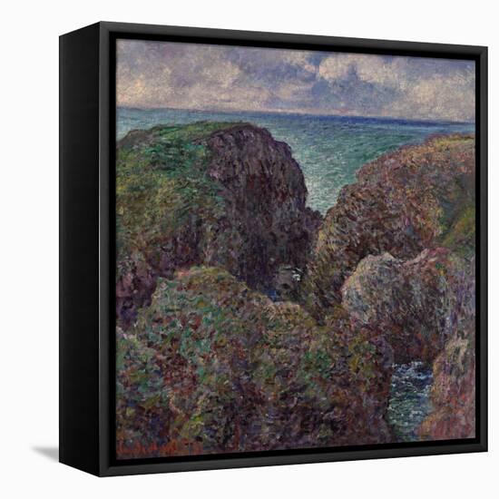 Group of Rocks at Port-Goulphar (Bloc de Rochers à Port-Goulphar). 1887-Claude Monet-Framed Stretched Canvas