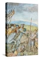 Group of Roman Soldiers with their Leader Pointing Towards to Saint Peter on the Cross, Detail of…-Michelangelo Buonarroti-Stretched Canvas