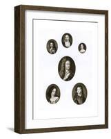 Group of Royal Portraits, Late 17th - Early 18th Century-Bernard Lens-Framed Giclee Print