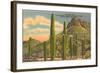 Group of Saguaro Cacti-null-Framed Art Print