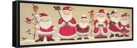 Group of Santa’S Holding Bird Houses with Cardinals-Beverly Johnston-Framed Stretched Canvas